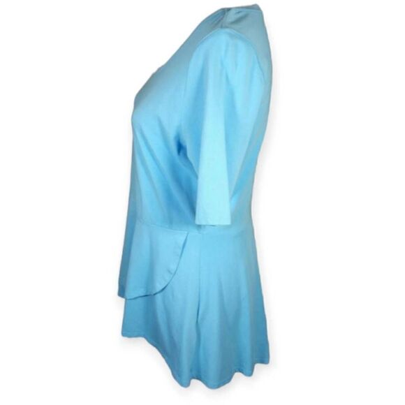 ISAAC MIZRAHI LIVE BLUE RUFFLE SHIRT SZ.S EUC - Picture 3 of 7